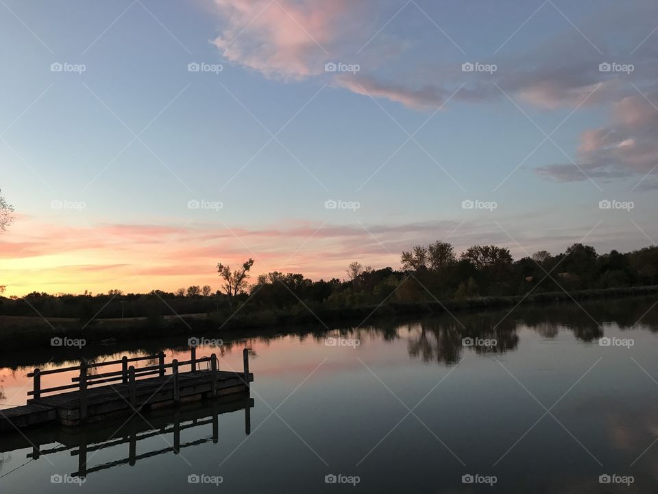 Twilight Reflections Over Holiday Lake