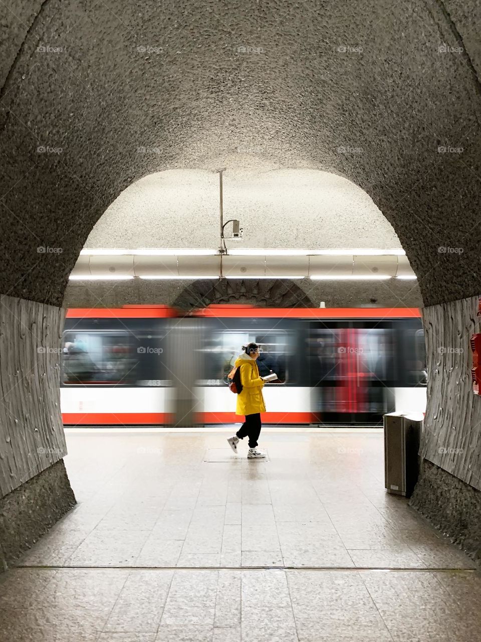 Bright and colorful boost subway train 