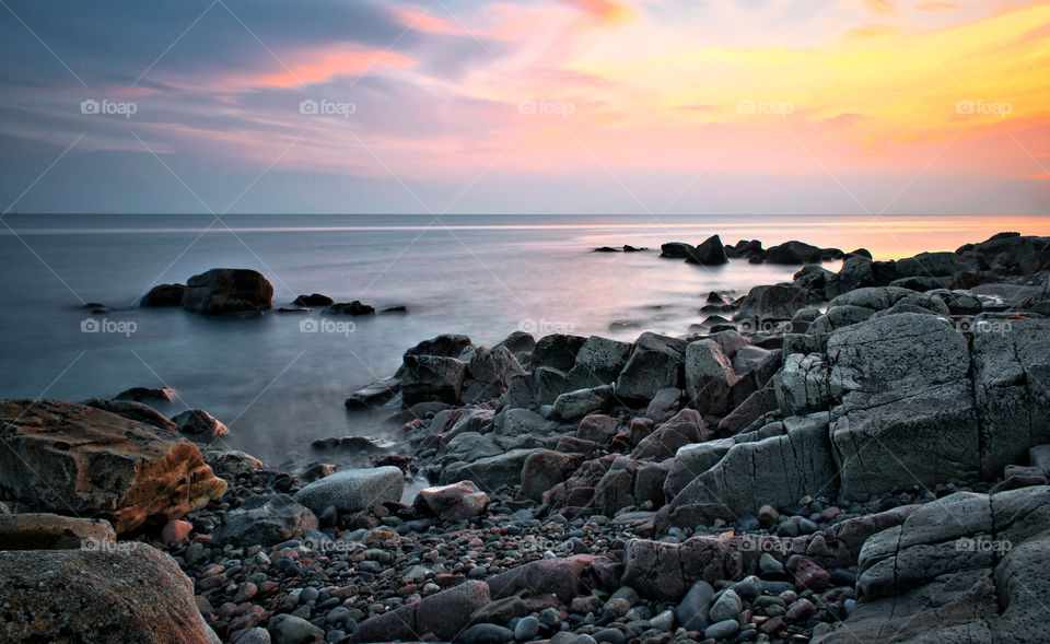 Salthill beach at sunset, Galway, Ireland