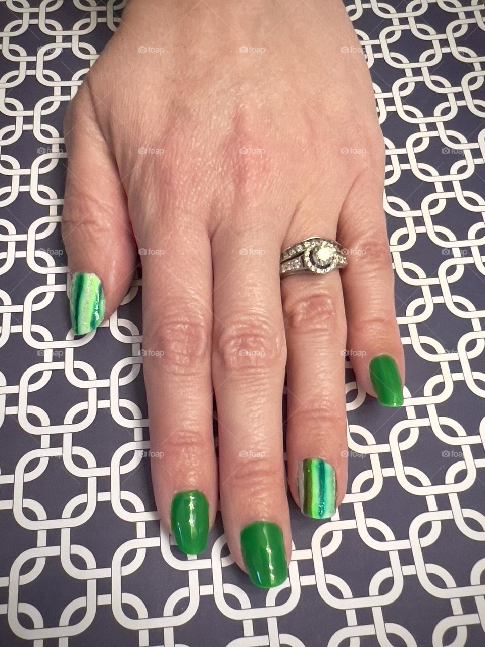 Fun bright green gel nail manicure