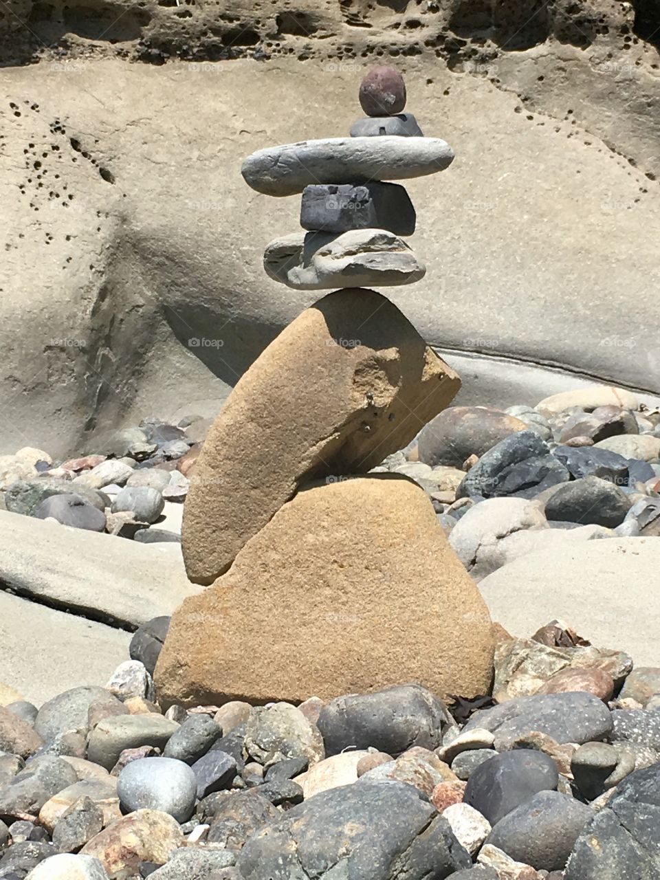 Beautiful rock sculpture balancing perfectly