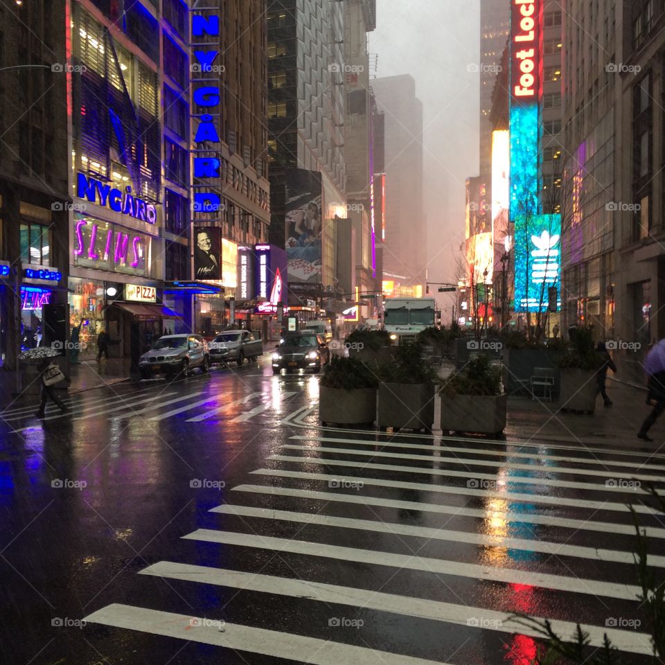 Times Square Rainy Nor’easter March 2018