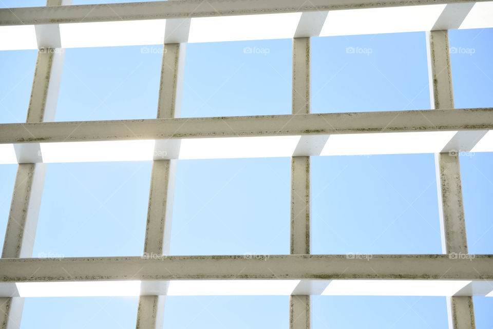 Square lattice against the sky