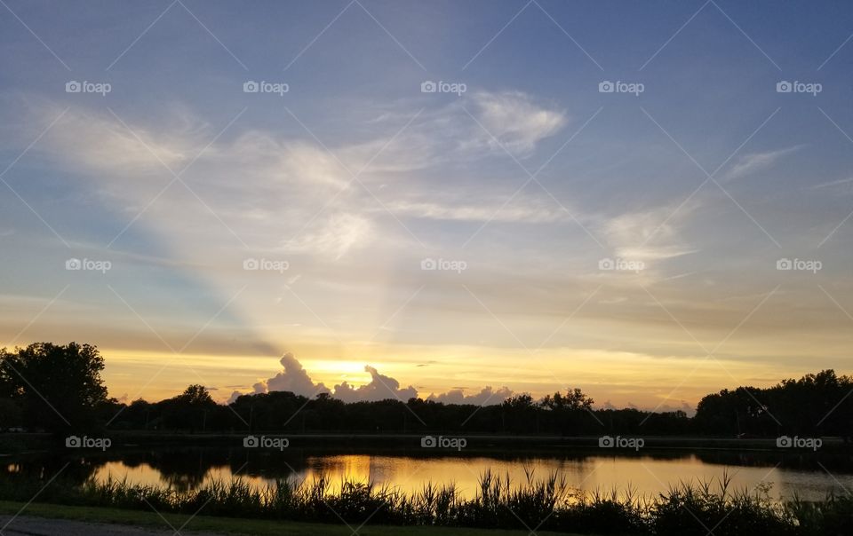 summer sunset on the lagoons