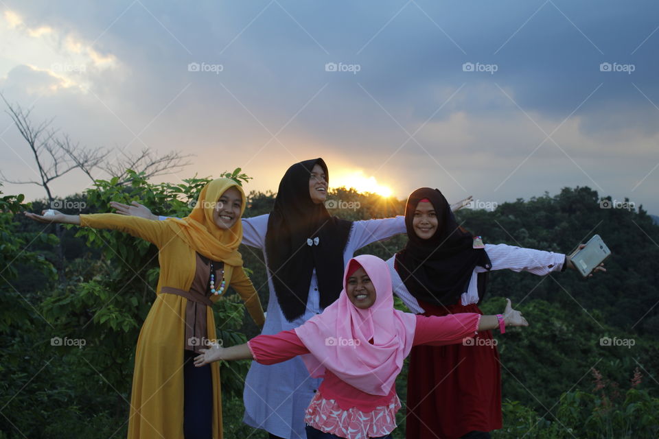party with sunset