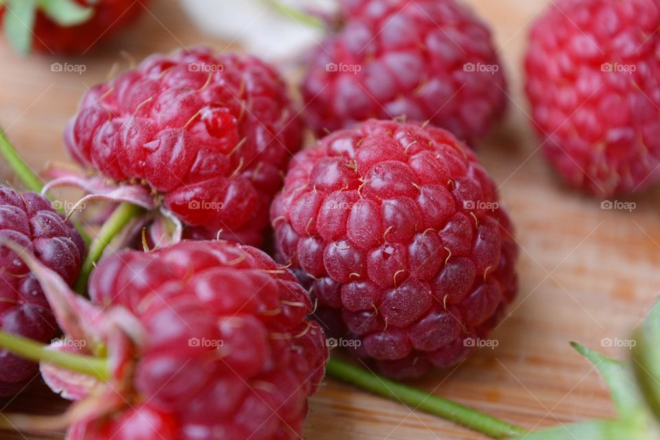 Raspberry on table