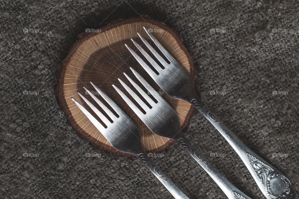 set of forks on the table