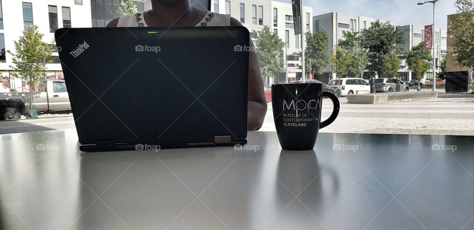 laptop and coffee mug