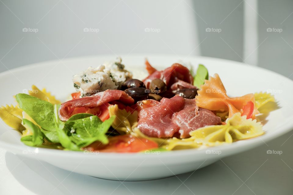 close-up of a plate with Asian cuisine