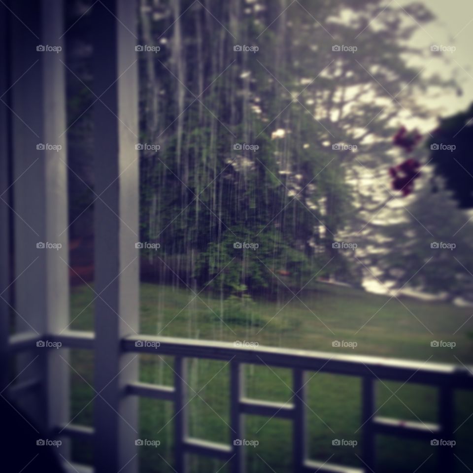 Rain in the Adirondacks. Thunderstorm in June at Mountain Spring Lake