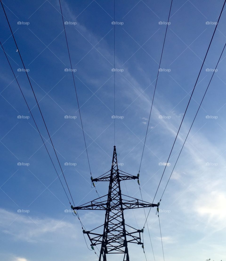 Electrical lines and transmission tower