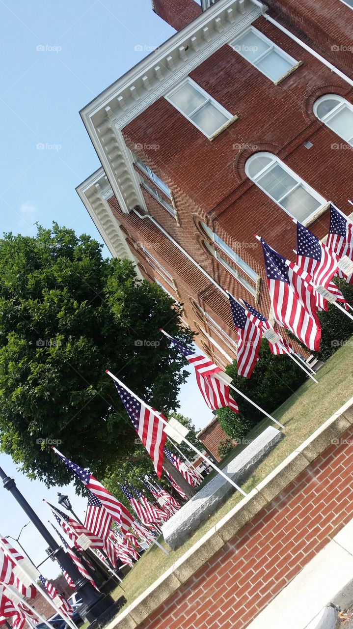 Downtown Courthouse Memorial Flags