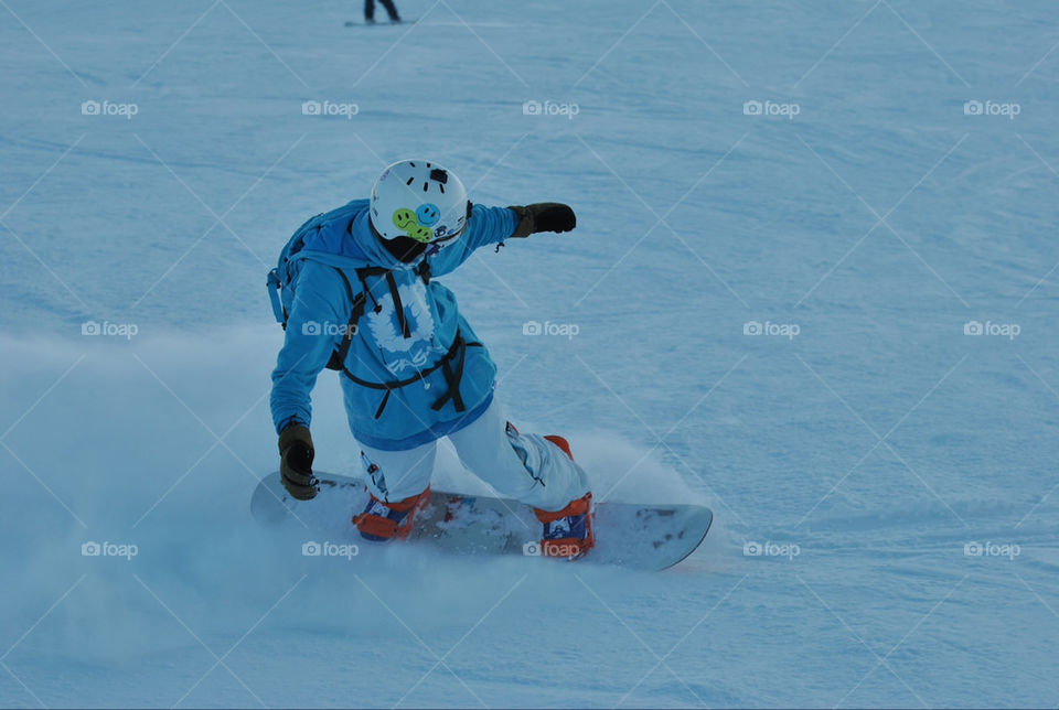 snow blue white snowboard by bennovic
