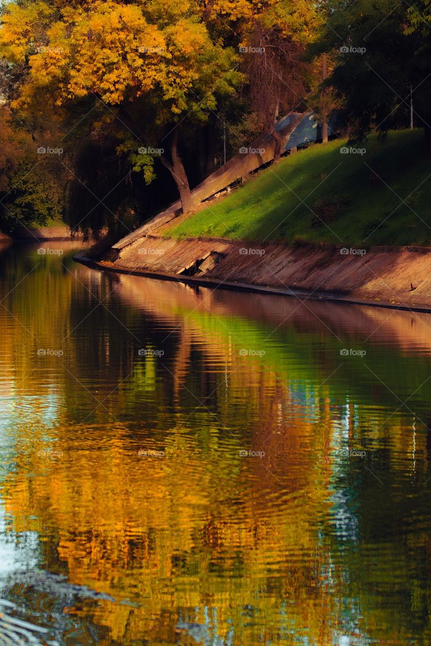 Autumn reflection in the river