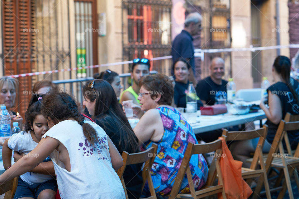 Ready for Fiestas de Gracia. Streets Decoration