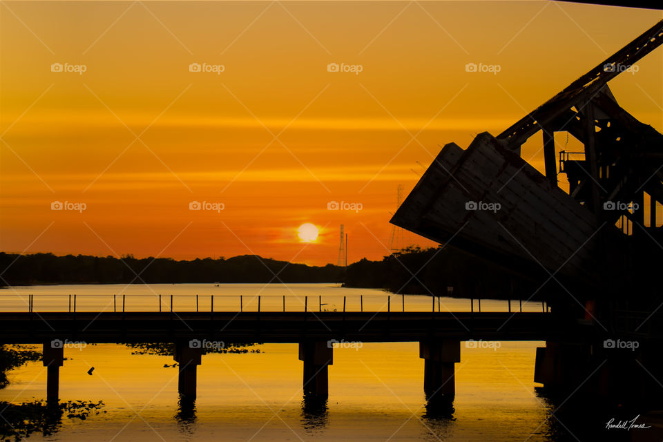 Train Bridge over water