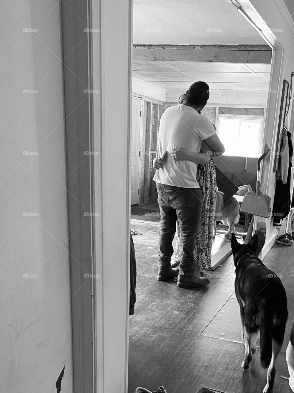 Father consoling daughter first breakup