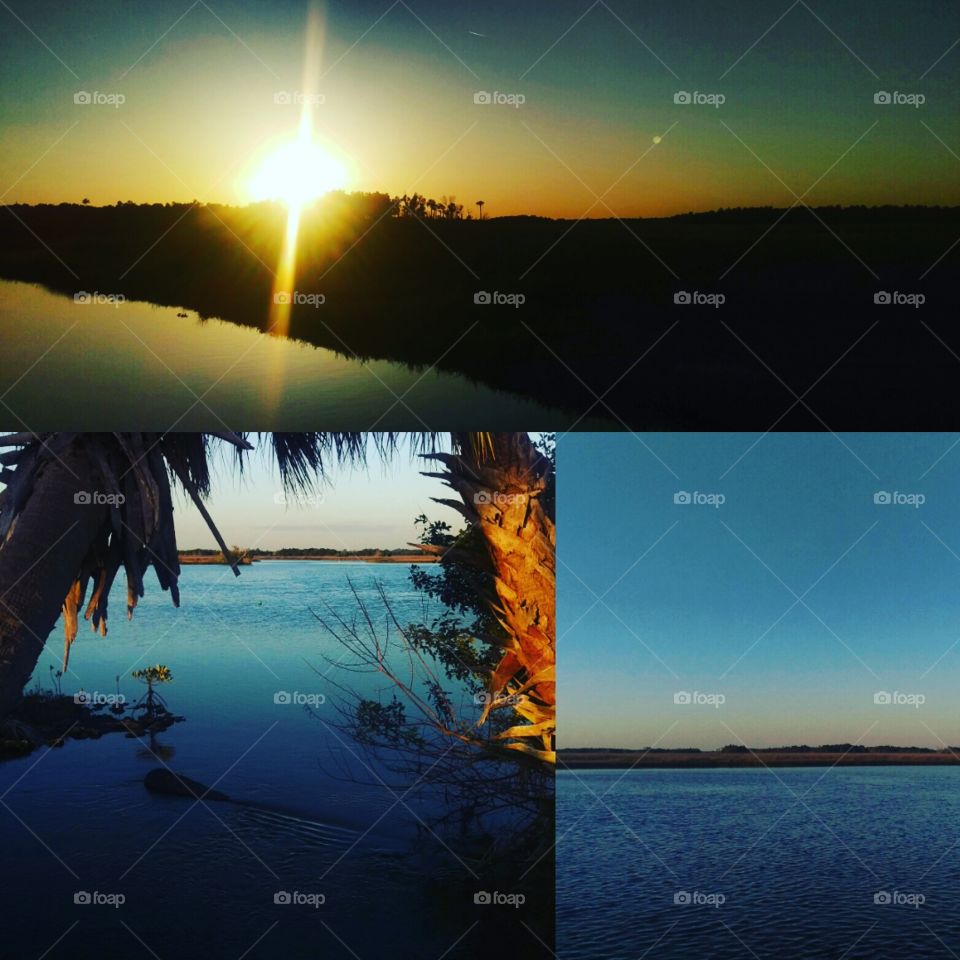 Florida sunset collage