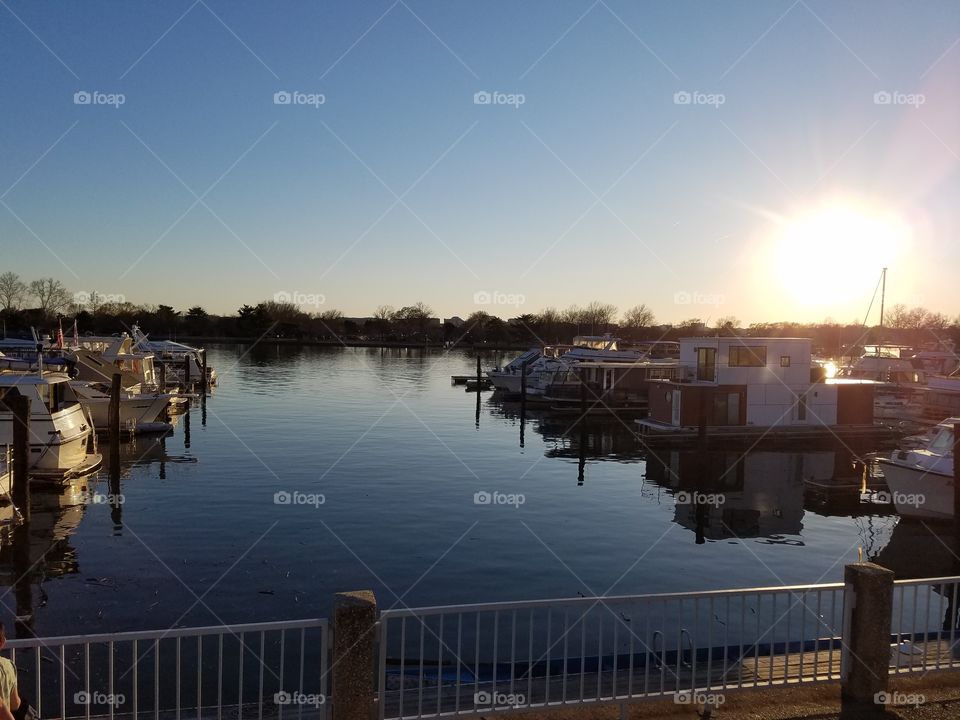 Water, Reflection, Dawn, No Person, Sunset