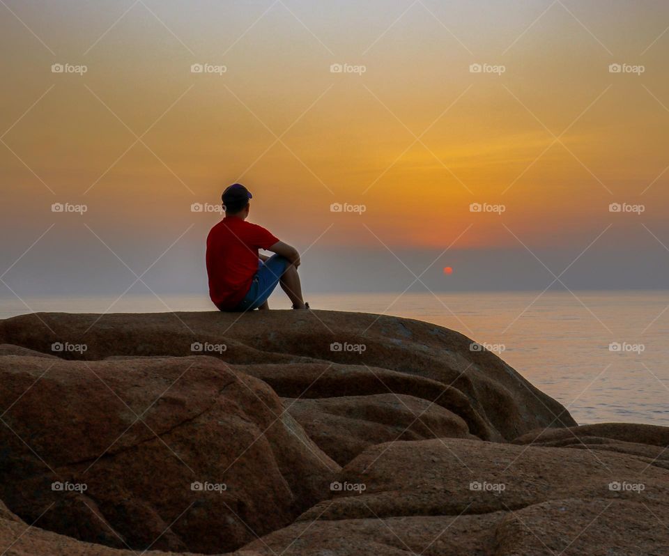 Tranquility of new beginning while observing Sunrise