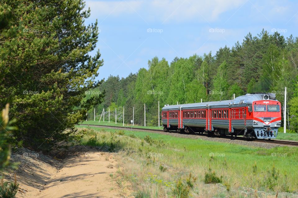 train in rural terrain