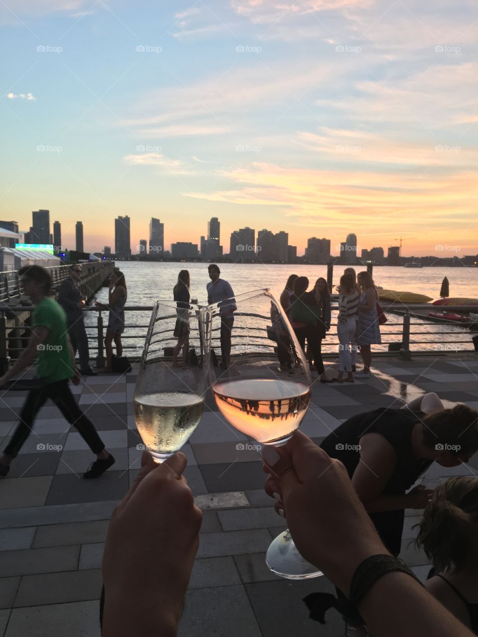 Sunset Reflections 🥂
City Vineyard, NYC
