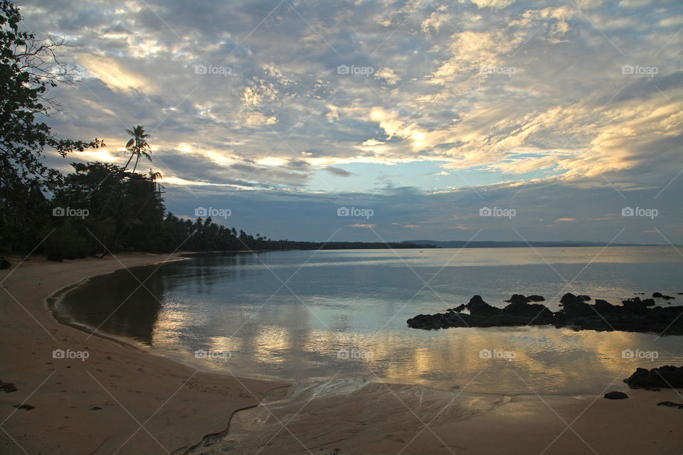 sunrise sunset in summer at koh mak island, trat, thailand