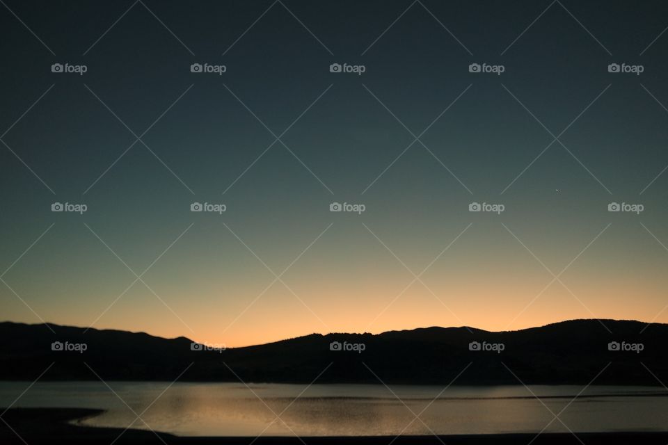 View of silhouette mountain