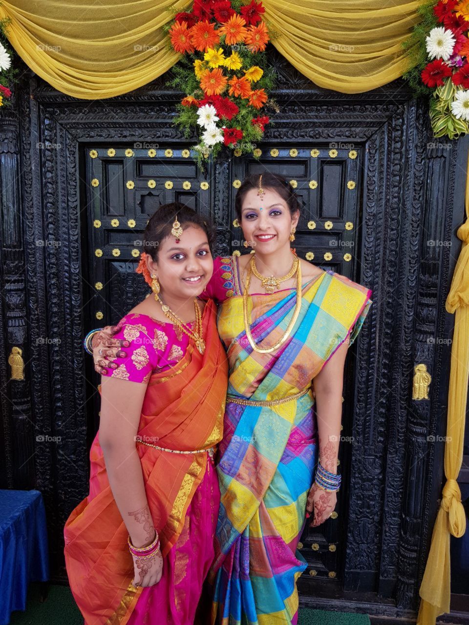 Ethnic Indian mother and daughter 