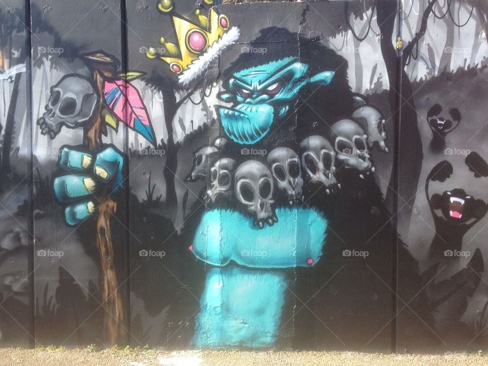 graffiti skull king gorilla by mrbard