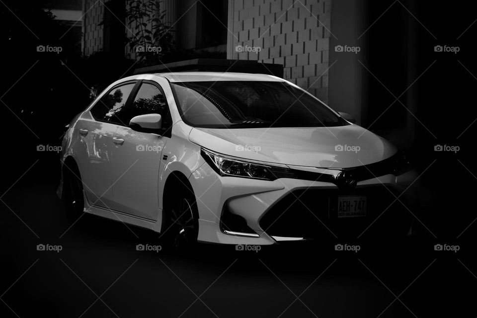 Toyota Corolla in Black & White