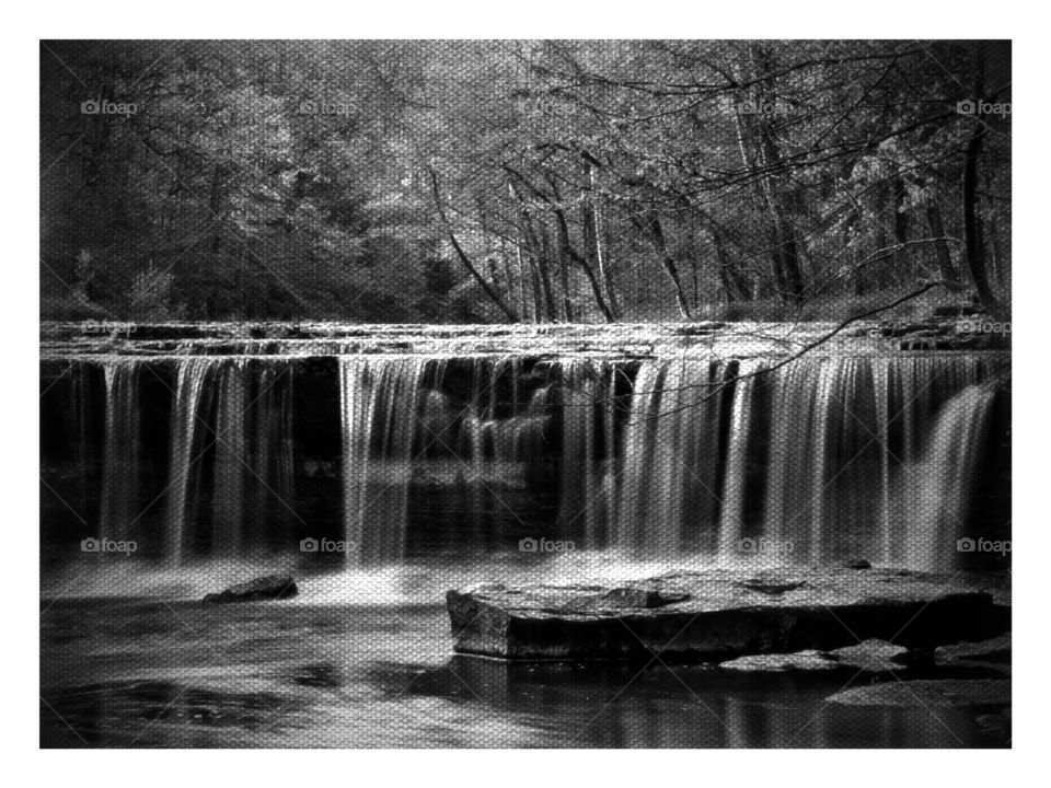 Study in Black and White . Falls in Hocking Hills, OH