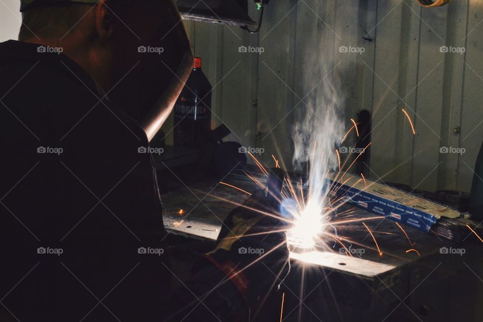 Welder, Flame, Metalwork, Festival, Grinder