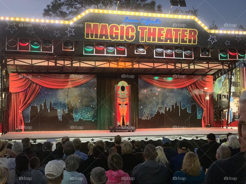 Crowd at the magic show,