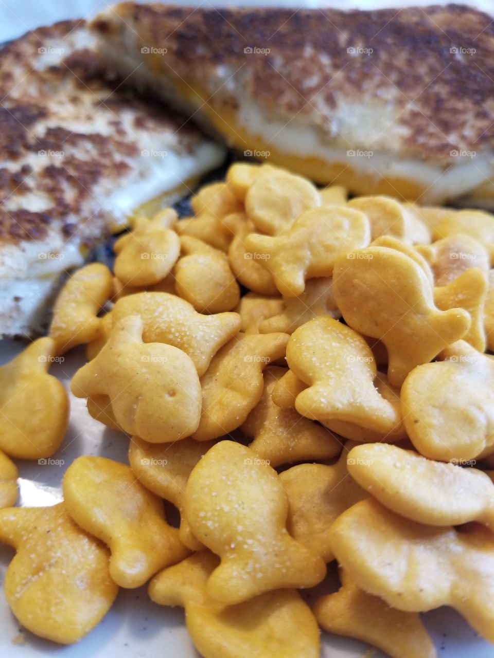 grilled cheese and goldfish
