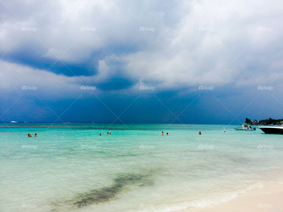 Rain clouds threatening a tropical vacation