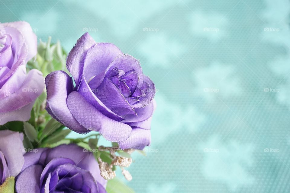 Artificial purple flowers for decoration