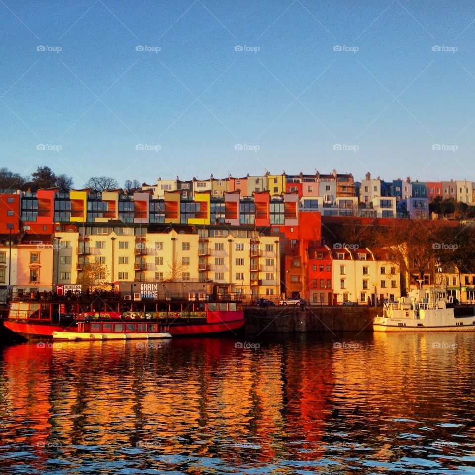Hotwells, Bristol, from across the floating harbour