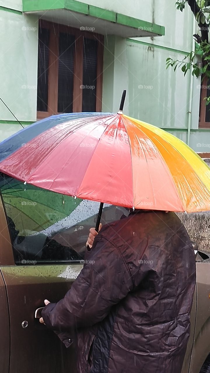 shopping in rainy day