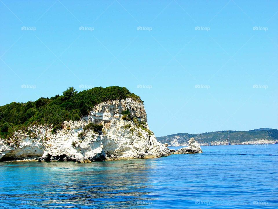 View of mountain range and sea