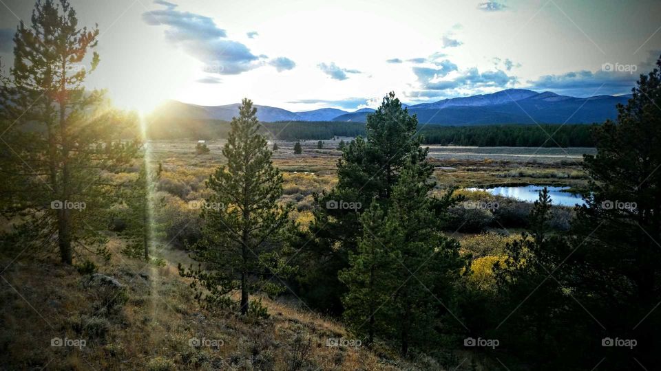 sunset in the mountains Colorado
