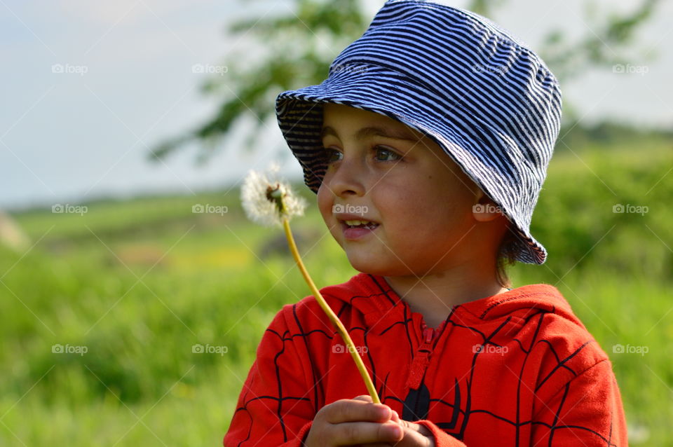 Little boy with a blower/ series