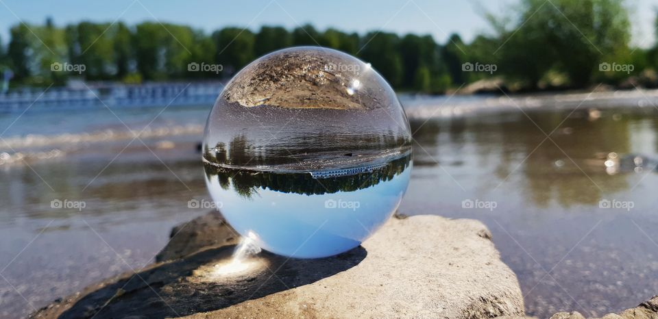 Glaskugel Rheinstrand Koblenz Germany