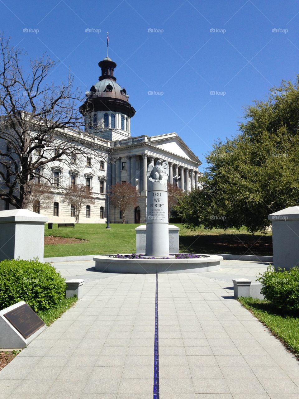 Columbia, South Carolina, state house, memorial, statue, history, spring