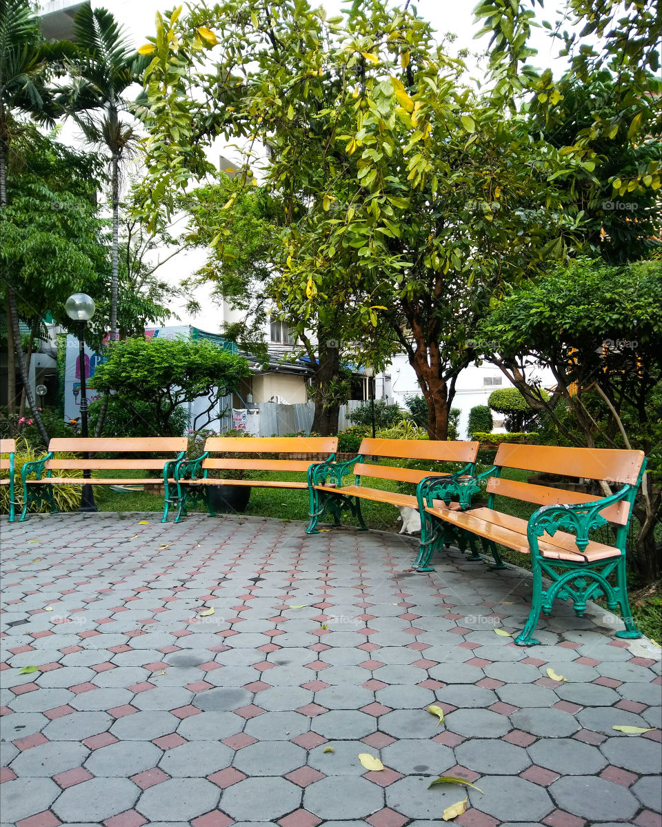 Long benches on