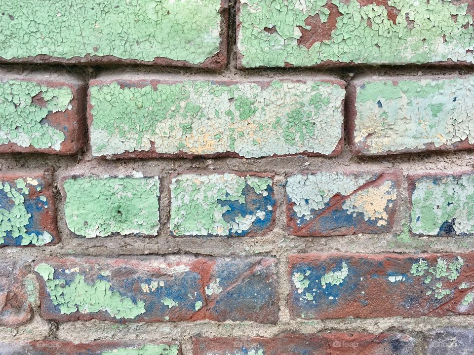 Turquoise brick wall 