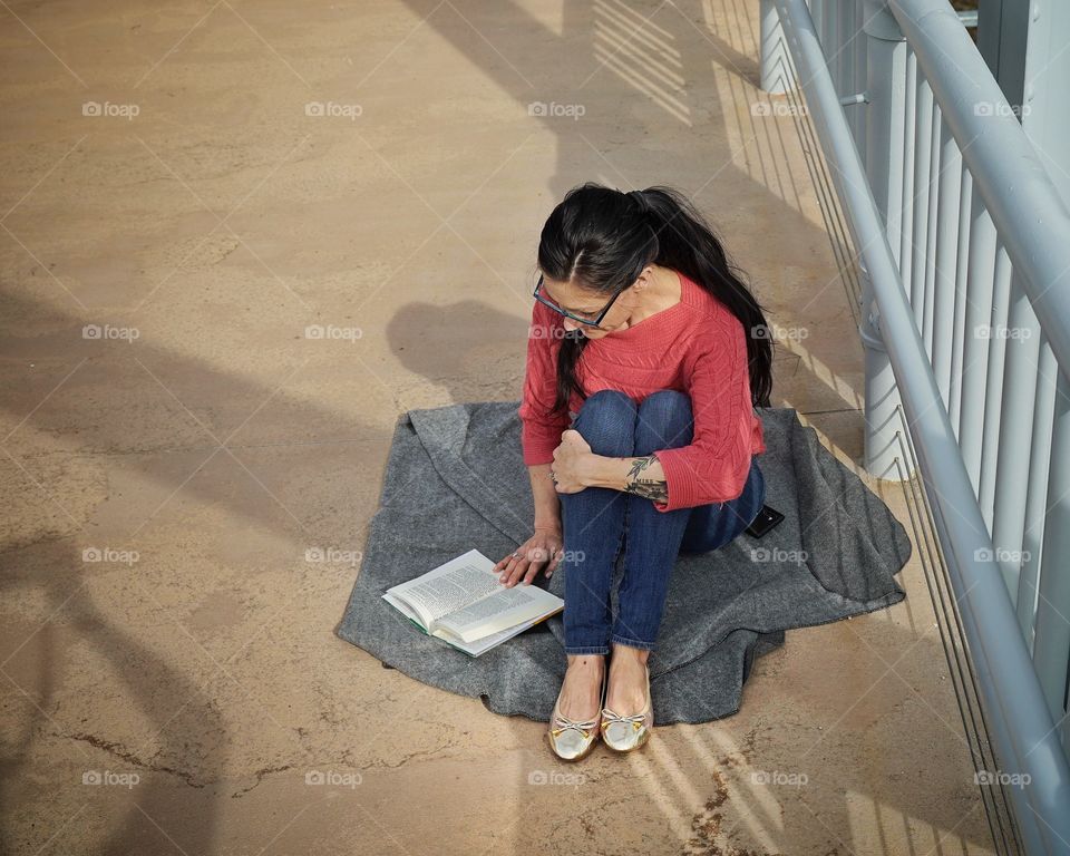 Taking a break from the busy day to unwind in comfort.