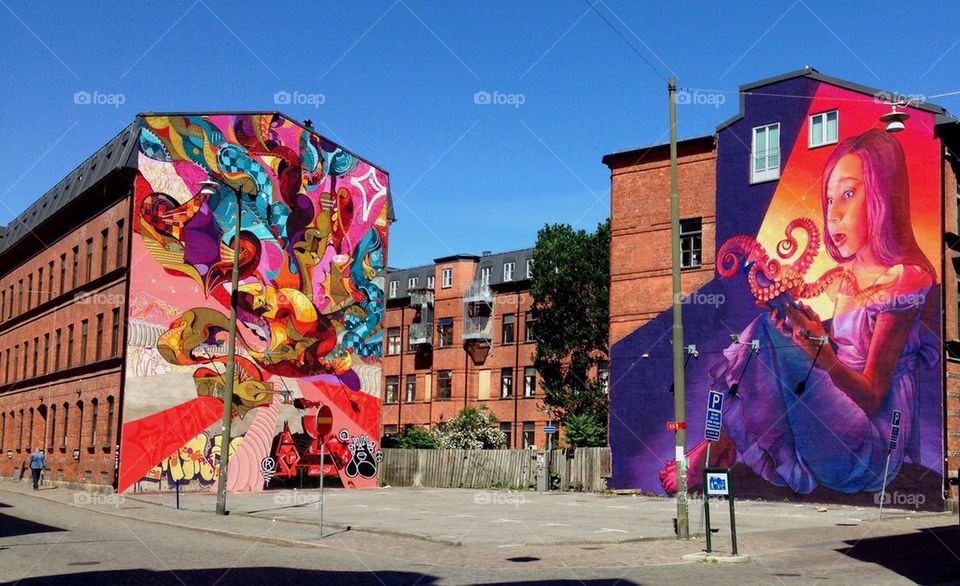 Murals in Malmö, Sweden.