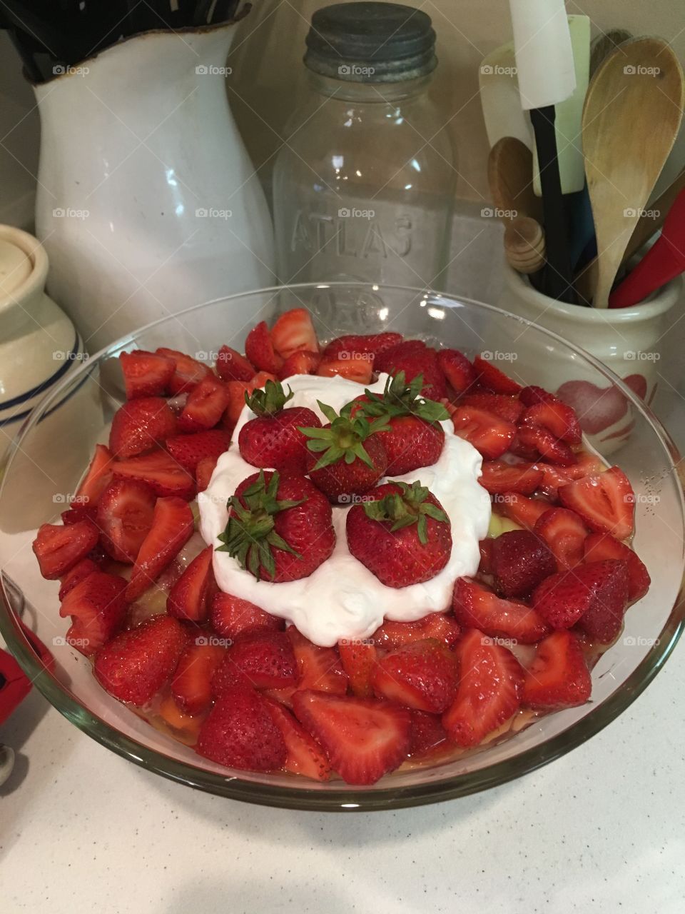 Strawberry Pudding Top View