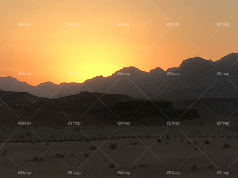Dawn, Sunset, Landscape, Mountain, Desert